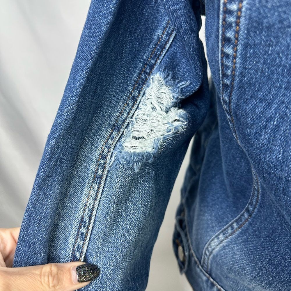 Prosperity Distressed Blue Denim Jacket Size XL - Picture 6 of 10